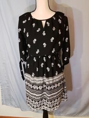 Maurices: black and white print dress